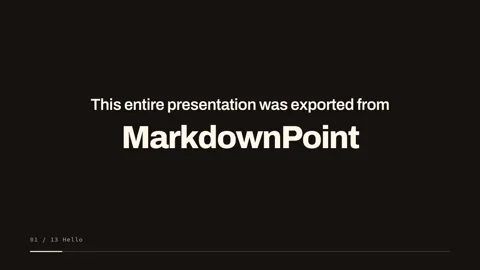This entire presentation was exported from MarkdownPoint