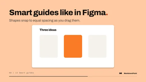 Smart guides like in Figma: three cards on a slide