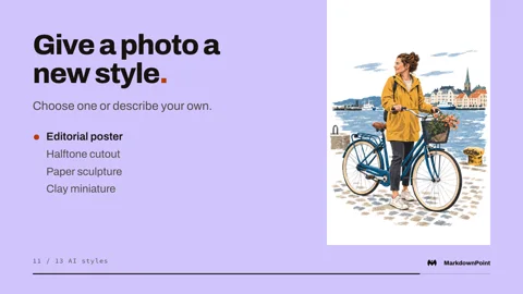 Give a photo a new style: a cyclist as an editorial poster